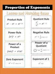 Properties Of Exponents Worksheet Answers Properties Of Exponents With Matching Concentration Game In 2020 Exponent Worksheets Exponents Exponent Rules