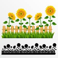 Border Royalty Free Illustration In 2020 Clip Art Garden Clipart Sunflower Garden