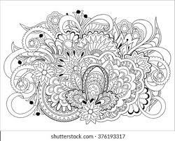 Line art design of openned gift box with confetti spread out of the box for design element and adult coloring book page. Adult Coloring Pages Tn Zen Style Stock Photo And Image Collection By Sliplee Shutterstock