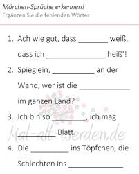 Spruche Zum Thema Marchen Vervollstandigen Fur Das Gedachtnistraining Mit Senioren Und Menschen Mit Demenz