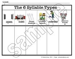 6 Syllable Types Worksheets Teaching Resources Tpt