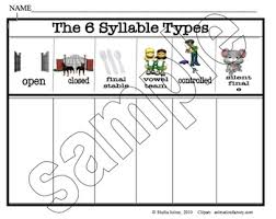 6 syllable types worksheets teaching resources tpt