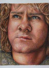 Dominic Monaghan Merry Print Of Colored Pencil Drawing Etsy Drawings Pencil Drawings The Hobbit Characters