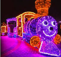 New Fashion Outdoor Park LED Decorative Christmas Illuminated Large 3D  Train Motif Light