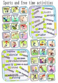 Sports And Free Time Activities Free Time Activities Time Activities Activities For Teens