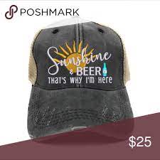 Sunshine Beer Women S Custom Trucker Hat Custom Trucker Hats Custom Embroidered Hats Trucker Hat