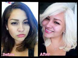 Platinum Hair From Dark Brown I Have Olive Skin And Brown Eyes No Filter On Any Pic In Case You Wante Ash Blonde Hair Dye Dyed Blonde Hair Hair Makeup