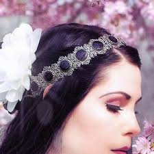 Silver Vampire Circlet/necklace-gothic Circlet-circlet-headpiece With  Gem-gothic Circlet With Gems-gothic Necklace Gothic Jewelry-two in One