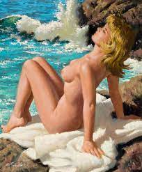 1girls areolae arthur sarnoff beach blonde female blonde hair  breasts butt crack casual casual nudity closed eyes completely nude  completely nude female female female only light-skinned female light skin
