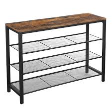 The table frame is painted black with metal slats making the rack for the shoe to stand on. 17 Stories 15 Pair Shoe Storage Bench Reviews Wayfair