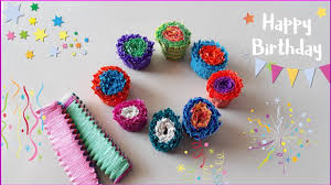 Paper decor crafts can add a unique touch to any room and give your house a sense of your personality. Diy Cupcake Flowers From Paper Ribbon Birthday Party Decoration Ideas Decoration Craft Quicky Crafts Youtube