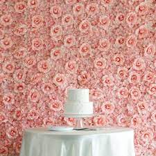 4 Panels 11 Sq Ft Uv Protected 3d Blush Rose Gold Cream Silk Rose Hydrangea Flower Wall Mat Panel In 2021 Flower Wall Backdrop Wall Backdrops Flower Wall