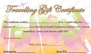 Euro bucket and certificate for travel. Travelling Gift Certificate Template Doc Formats