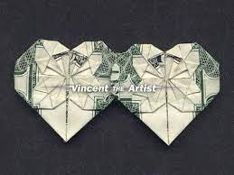 Little Double Hearts Money Origami Dollar Bill Art Money Origami Dollar Bill Origami Origami Dollar Bill