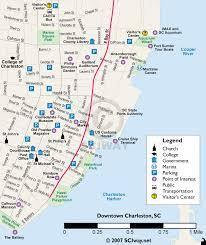 Map Of Downtown Charleston Map Of Historic Downtown Charleston, South Carolina - Southeast Quadrant -  Major Tourist Attractions