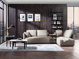 The couch or sofa is the anchor of any living room: Divani Casa Polson Modern Modular Light Grey Fabric Sectional Sofa Bed