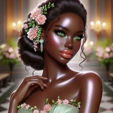 Create a street art style ultra realistic African American woman, she is  walking to her green lexus jeepon melros drive talking