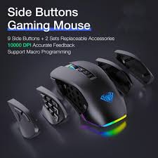Redragon Wired M801 Pc Gaming Led Rgb Backlit Mmo 9 Programmable Button  Mouse With Macro Recording Side Buttons (Black) – Alladdinn – An Online  E-Commerce Marketplace