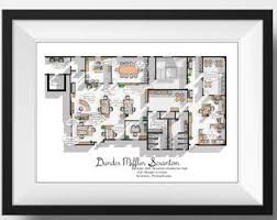 The Office Us Tv Show Office Floor Plan Poster Dunder Etsy In 2020 Office Floor Plan Office Floor Office Prints