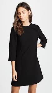 Black 3 4 Sleeve Dress With Pockets Alice Olivia Gem 3 4 Sleeve Shift Dress 15 Off 1st App Order Use Code 15foryou Shift Dresses Work Shift Dress Shift Dress Outfit