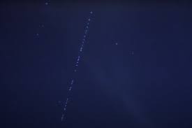Starlink is a satellite internet constellation being constructed by spacex providing satellite internet access. Starlink Train Satellites In The Clouds Video Night Sky City