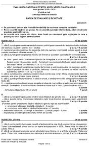 Subiecte si barem evaluare nationala matematica si limba romana, iunie 2020] edu.ro meditatii matematica, romana. Evaluarea NaÅ£ionalÄƒ Baremul Pentru Limba Si Literatura RomanÄƒ A Fost Publicat IatÄƒ Care Erau RÄƒspunsurile Corecte