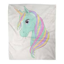 Enjoy free shipping on most stuff, even big stuff. Ashleigh Flannel Throw Blanket Baby Green Mint Unicorn Head Rainbow Mane And Horn Cartoon 58x80 Inch Lightweight Cozy Plush Fluffy Warm Fuzzy Soft Walmart Com Walmart Com