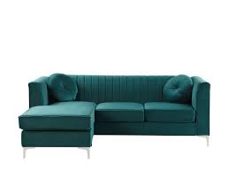 Its sloping silhouette, gold legs and luxurious upholstery, make this sofa a true statement piece. Right Hand Velvet Corner Sofa Emerald Green Timra Furniture Lamps Accessories Up To 70 Off Avandeo Online Store