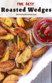 The Best Baked Potato Wedges Crispy Recipe Potato Wedges Baked Best Baked Potato Gold Potato Recipes