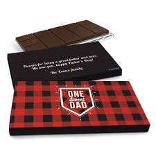Shop for red candy buffet supplies: Deluxe Personalized Father S Day Red Black Chocolate Bar In Gift Box 3oz Bar