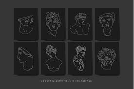Woman line drawing, abstract line art, modern print, simple line. Aesthetic Greek Sculpture Line Art By Rough Edges Supply Thehungryjpeg Com