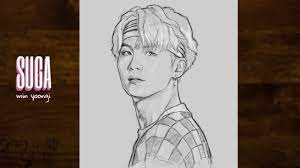 Learn how to draw the easy step by step way while having fun and. Bts Suga Drawing How To Draw Bts Suga Step By Step Easy Fanart How To Draw A Boy Youcandraw Youtube Easy Drawings Bts Drawings Drawings