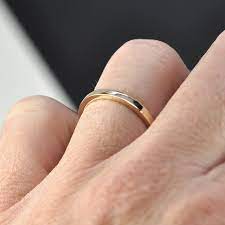 Custom 14k Yellow Gold 2 By 1 5mm Square Edge Ring Tall Etsy Palladium White Gold 14k Palladium White Gold Wide Wedding Bands