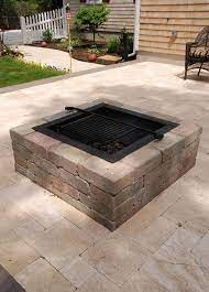 Secondary air supply rises through double outer. Square Fire Pit Kit Modular Stone Fire Pits Cape Cod Islands