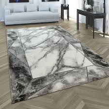 Teppich 3 D Bordure Marmor Design Grau Gold Teppich Silber Wohnzimmer Teppich Grau