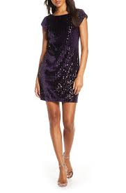 Women S Eliza J Sparkle Sequin Cocktail Minidress Size 10 Purple Mini Dress Long Sleeve Sequin Dress Sequin Cocktail Dress