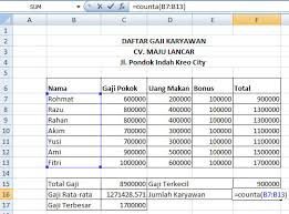 Cara Menggunakan Rumus Microsoft Excel 2007 Sum Average Max Min Dan Counta Umardanny Com