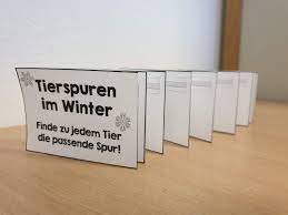 Passend zu dem quadrama tiere im winter, haben wir uns auch die tierspuren im schnee angeschaut. Grundschultante Tierspuren Leporello