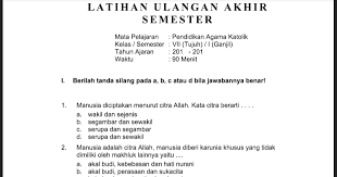 Buku kurikulum 2013 revisi terbaru smp kelas vii tujuh semua. Soal Agama Katolik Kelas 7 Semester 2 Kurikulum 2013 Alarmlasopa
