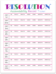 New Years Resolutions Accountability Record Tracker Printable New Years Resolution Year Resolutions Newyear