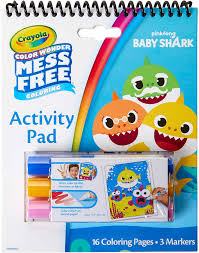 Baby shark party supplies arrive uninflated. Amazon Com Crayola Baby Shark Color Wonder Travel Activity Pad Mess Free Coloring Gift For Kids 3 4 5 6 Toys Games