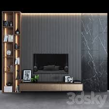 3d Models Tv Wall Cabinet Furniture 046 Living Room Tv Wall Tv Room Design Bedroom Tv Wall