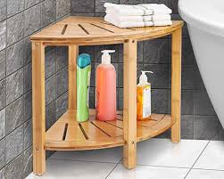 This bamboo corner shower bench has the corner on versatility! Bamboo Shower Stool 10 Best Bathroom Seat Reviews User Guides