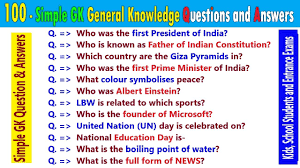 General knowledge question and answers for kids. 100 Simple General Knowledge India Gk Questions Answers For Students And Competitive Exams Youtube