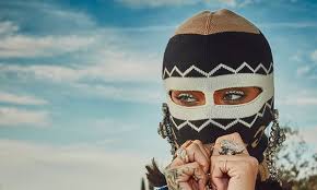 This is an authentic gucci fabric from my closet that was made into a mask. Rihanna Keeps Her Face Covered In Latest Coachella Look 2018 Coachella Music Festival Coachella Rihanna Just Jared