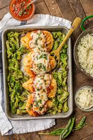 This really is the ultimate easy chicken parmesan recipe with baked breaded chicken, two cheeses, fresh basil, and marinara sauce. Baked Chicken Parmesan Recipe Easy Chicken Parmesan Video