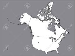 Map of north america in black and white. Detailed Flat White Map Of North America Without Mexico On Royalty Free Cliparts Vectors And Stock Illustration Image 135872586