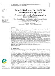 This is to certify that: Pdf Integrated Internal Audit In Management System A Comparative Study Of Manufacturing Firms In Malaysia