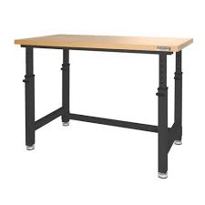 Ultrahd Adjustable Height Heavy Duty Wood Top Workbench Sam S Club In 2020 Wood Top Workbench Adjustable Height Desk Workbench