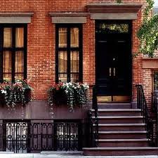 Row House Traditional Home Exterior Brick Exterior House Orange Brick Houses House Paint Exterior